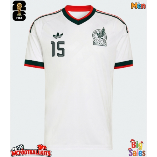 Mexico Israel Reyes #15 Replica Away Stadium Shirt World Cup 2026 Short Sleeve